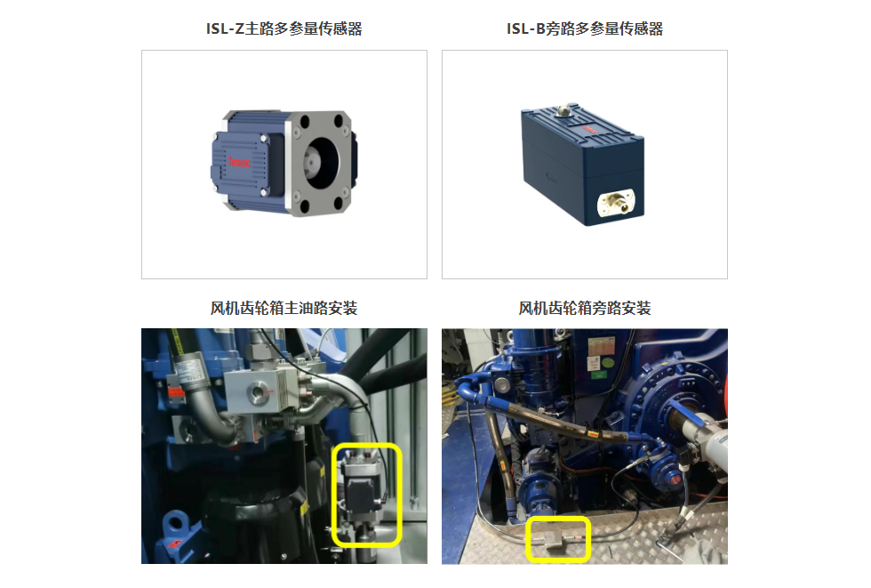 ISL-Z主路多參量傳感器  ISL-B旁路多參量傳感器 風機齒輪箱主油路安裝  風機齒輪箱旁路安裝